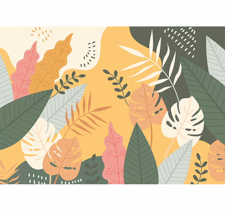 Lush leaf patterns fototapete narava - TenStickers