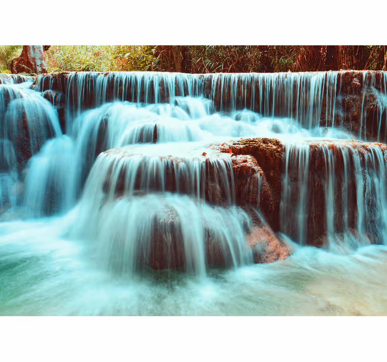 Serene cascade flow slap fototapeta - TenStickers