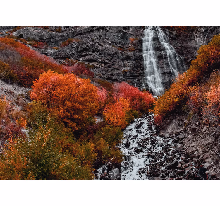 Autumn waterfall scene slap fototapeta - TenStickers