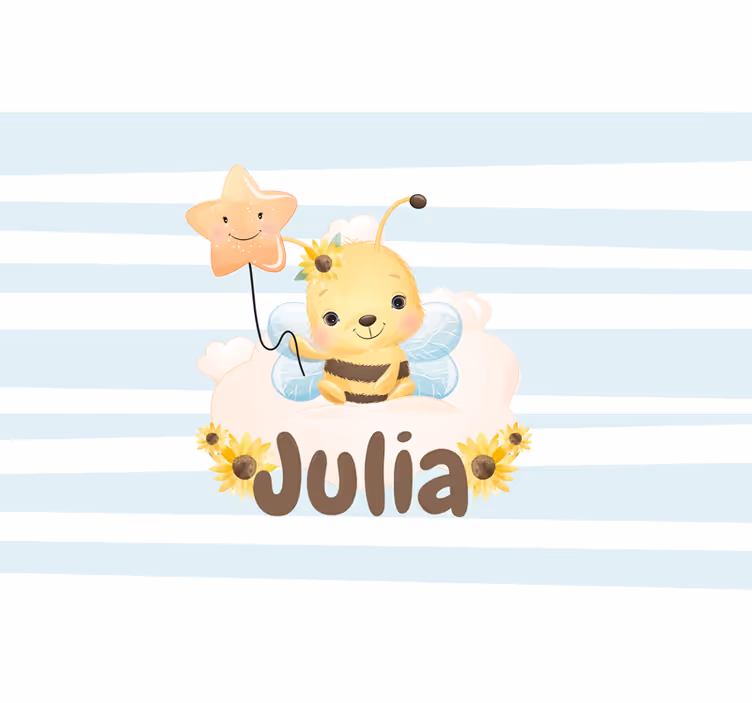 Cute bee character fototapeta za otroke - TenStickers