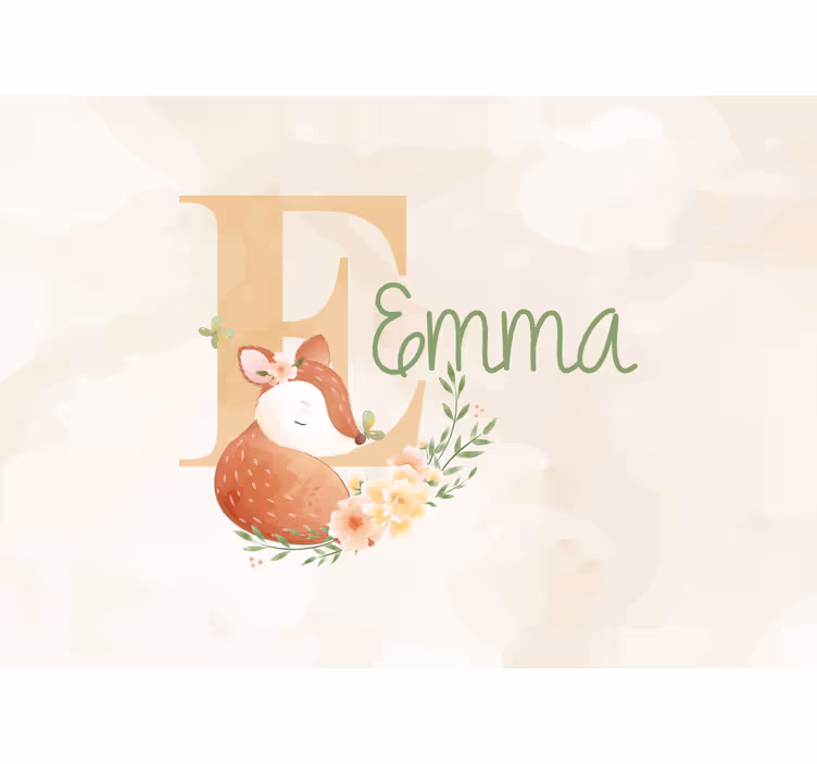 Personalized fox design fototapete za otroško sobo - TenStickers