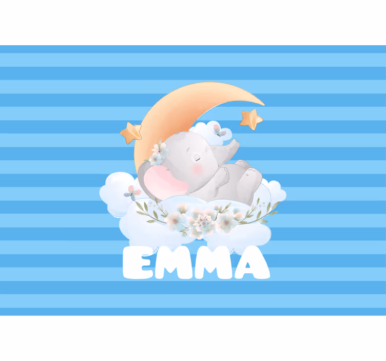 Sleeping elephant design fototapete za otroško sobo - TenStickers