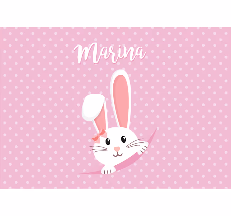 Bunny with bow fototapete za otroško sobo - TenStickers