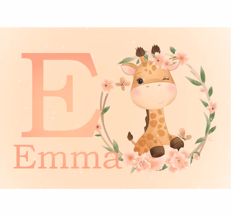Cute giraffe design fototapete za otroško sobo - TenStickers