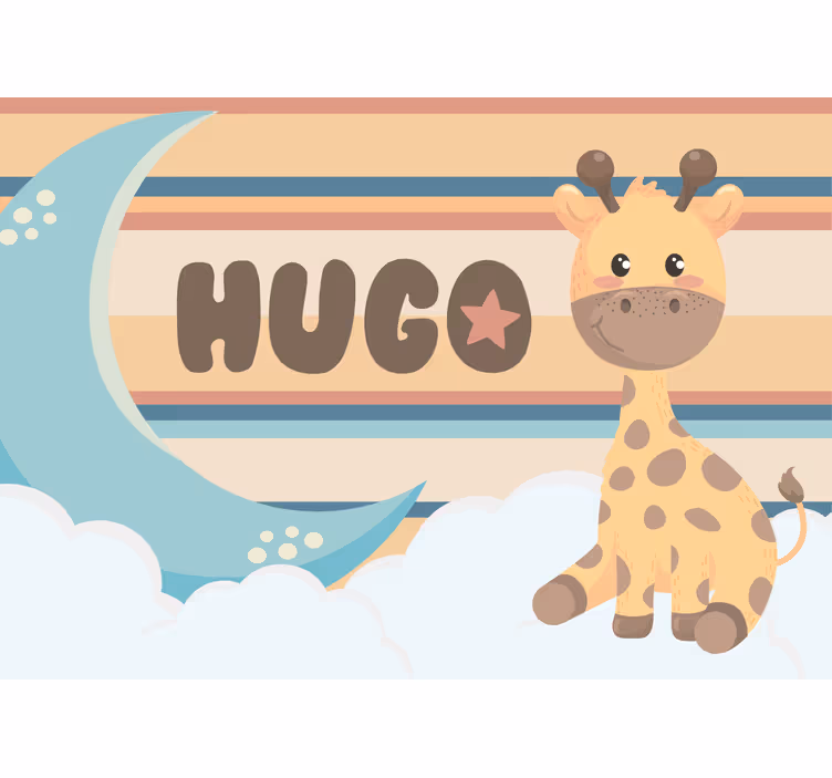 Adorable giraffe illustration fototapete za otroško sobo - TenStickers