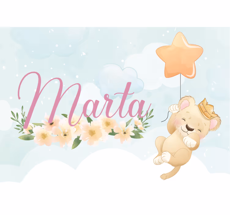 Cute lion balloon fototapete za otroško sobo - TenStickers