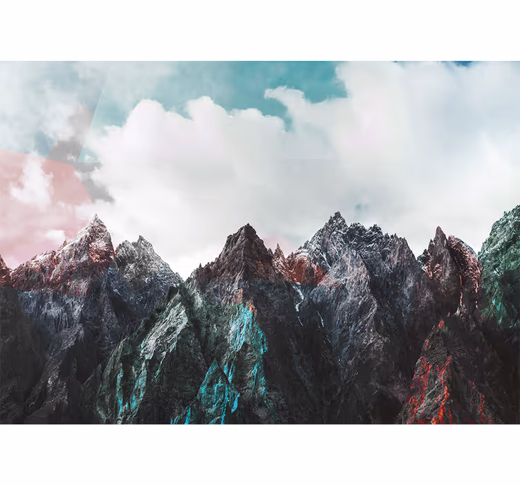 Majestic mountain summits fototapeta z gorami - TenStickers