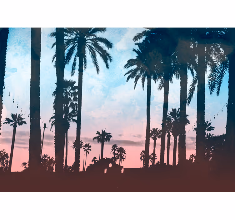Palm tree silhouette fototapete narava - TenStickers