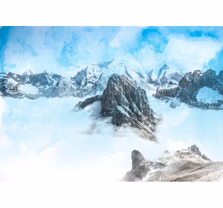 Majestic icy peaks fototapeta z gorami - TenStickers