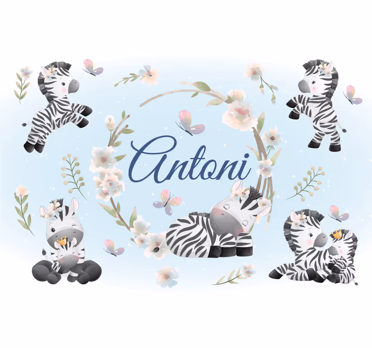 Zebra playtime design fototapete z živalmi - TenStickers