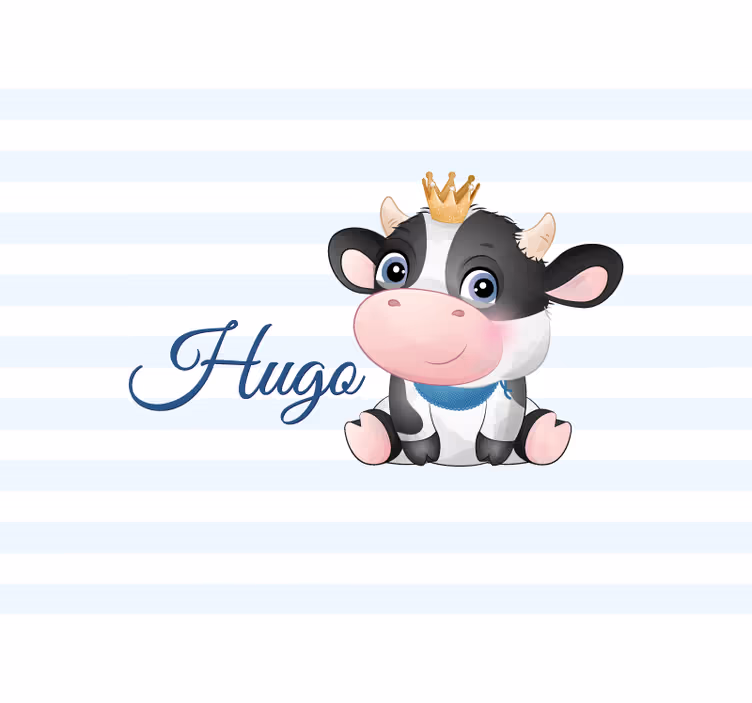 Cute cow cartoon fototapeta z ljudmi - TenStickers