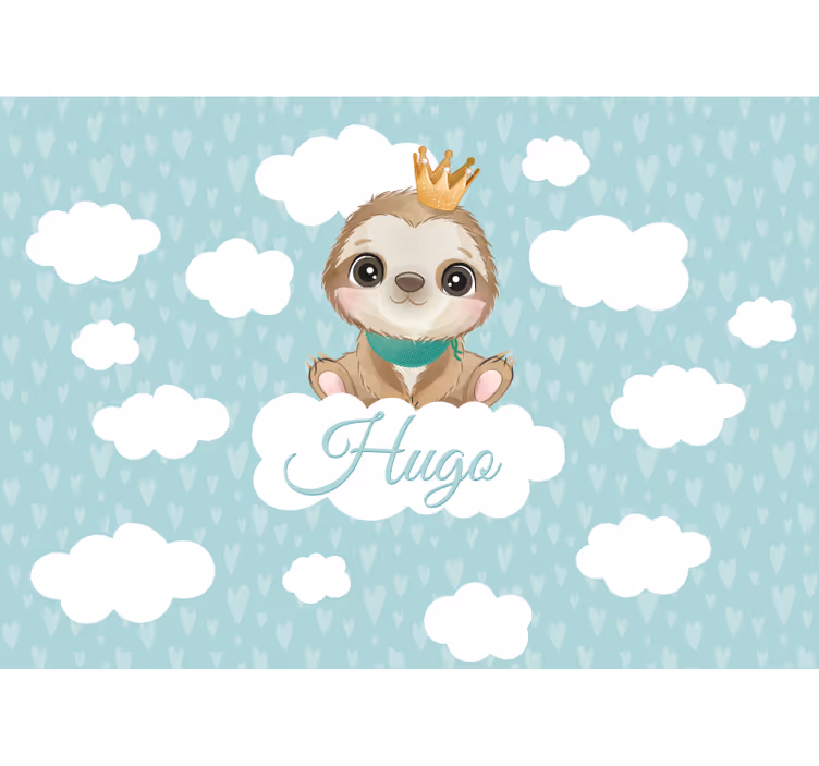 Sloth with crown fototapete za otroško sobo - TenStickers