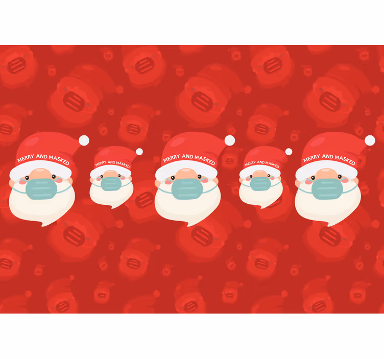 Santa with mask božična fototapeta - TenStickers