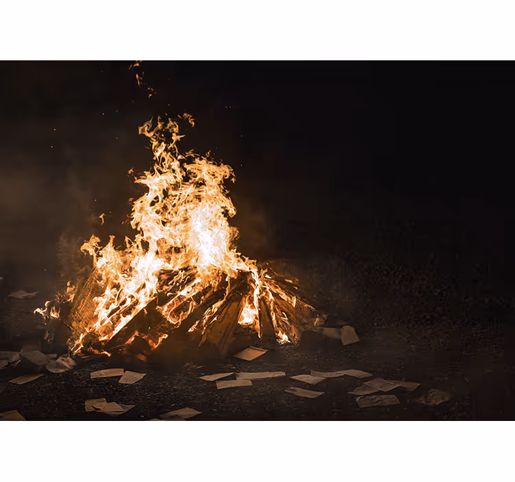 Flaming bonfire scene abstraktni fototapeti - TenStickers