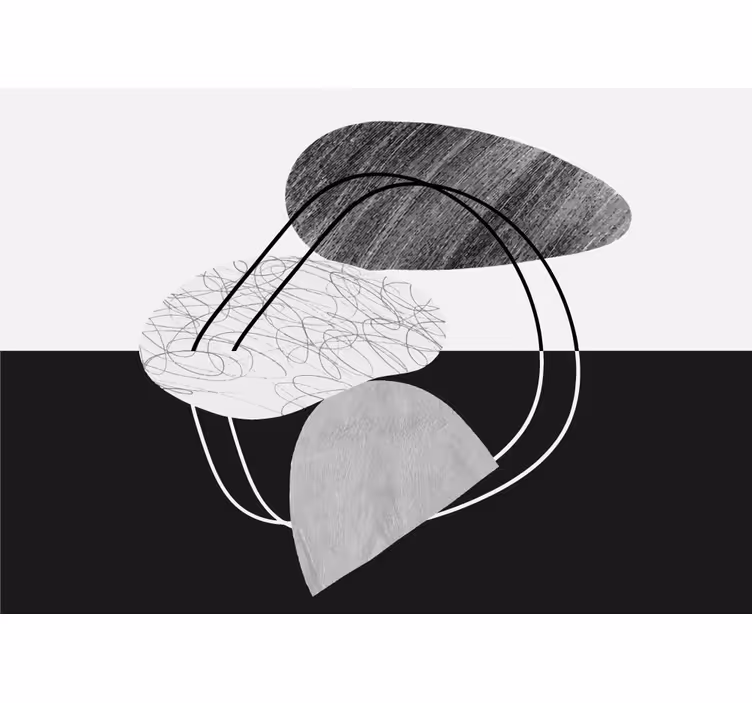 Geometric mono shapes abstraktni fototapeti - TenStickers