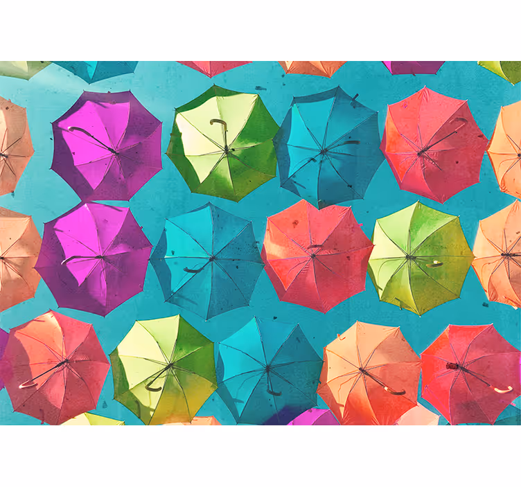 Colorful umbrella design fototapete z graffiti motivi - TenStickers