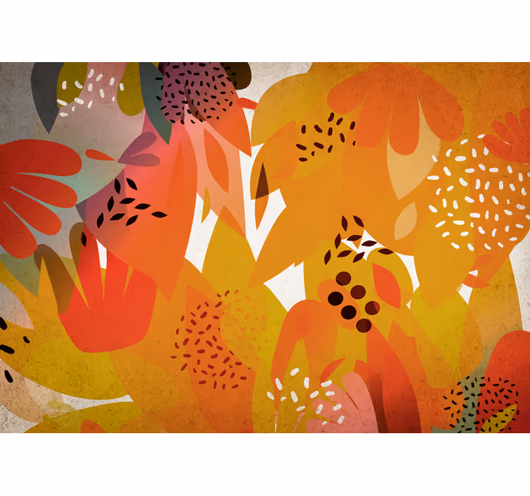 Vibrant leaf motifs drugi fototapeti - TenStickers