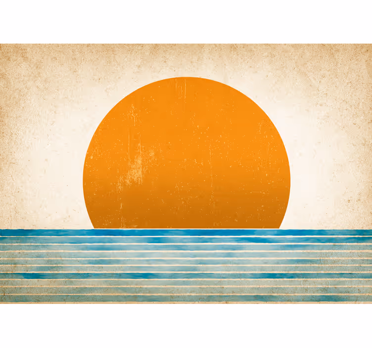 Sunset over water stenske poslikave - TenStickers
