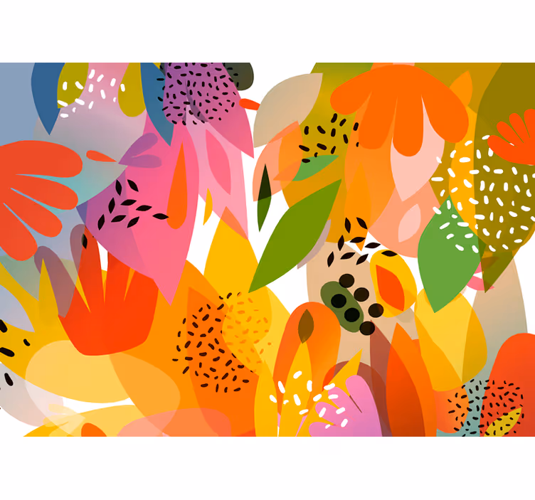 Colorful floral collage fototapete cvetje - TenStickers