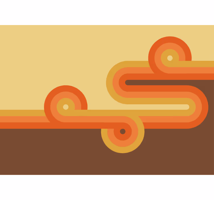 Curved orange lines abstraktni fototapeti - TenStickers
