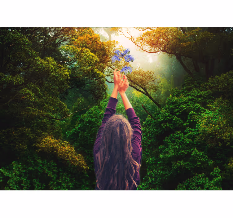 Reaching for blooms fototapete narava - TenStickers