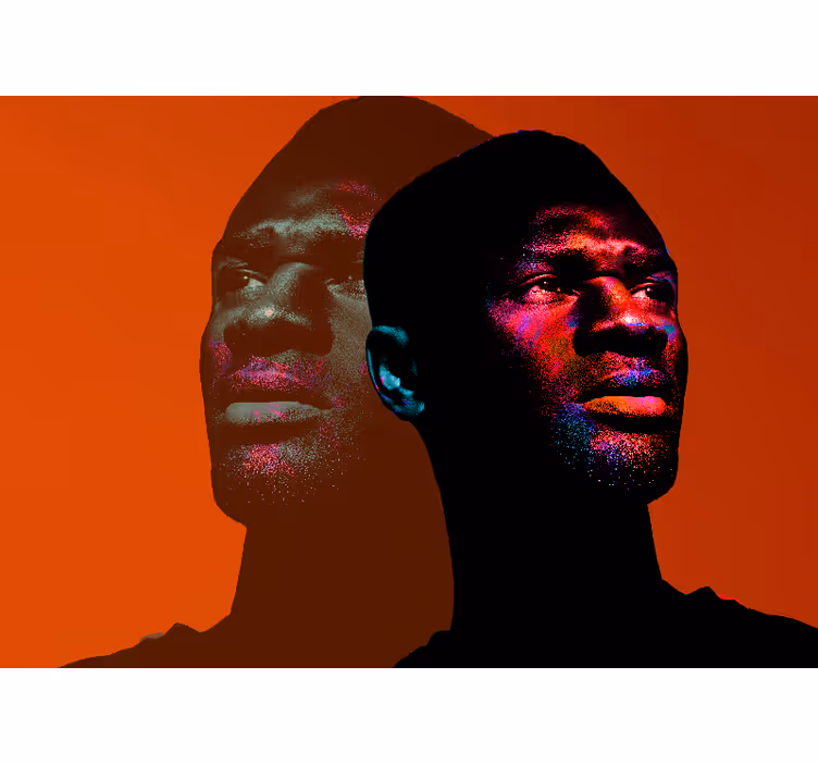 Dynamic portrait silhouettes fototapeta z ljudmi - TenStickers