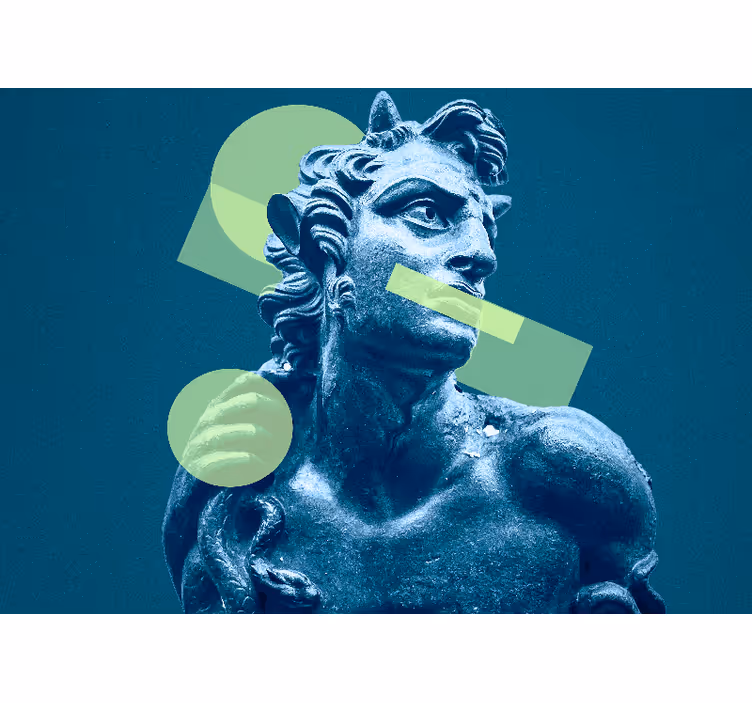 Statua z geometrijskimi oblikami fototapeta umetnost - TenStickers
