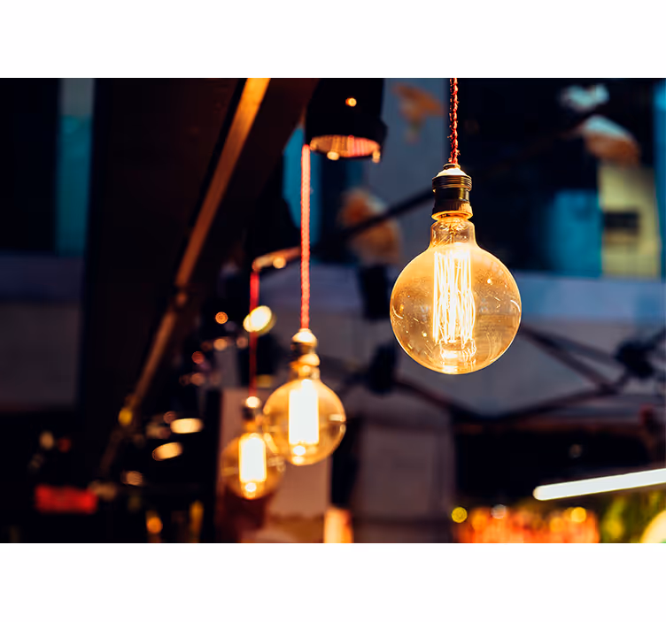 Vintage light fixture z besedilom in teksturami - TenStickers