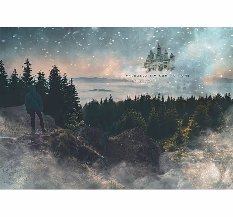 Bifrost the gate to valhalla fantasy wall - TenStickers