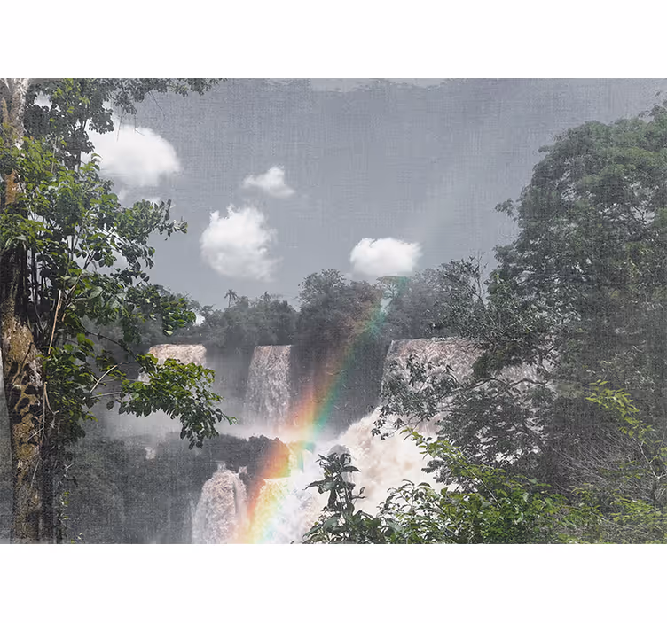 Rainforest waterfall scene slap fototapeta - TenStickers