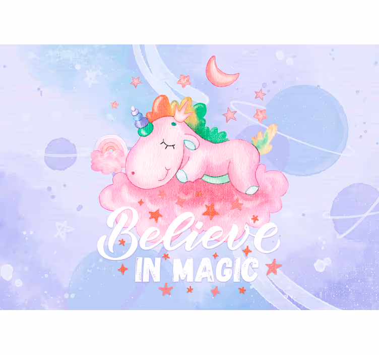Unicorn dream cloud fototapete za otroško sobo - TenStickers