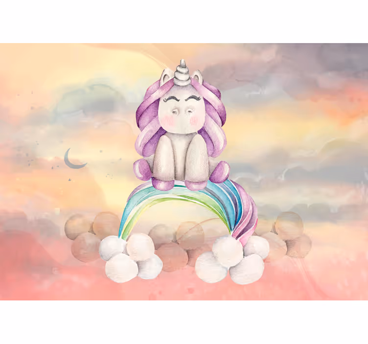 Cute unicorn rainbow fototapeta s čarobnimi motivi - TenStickers