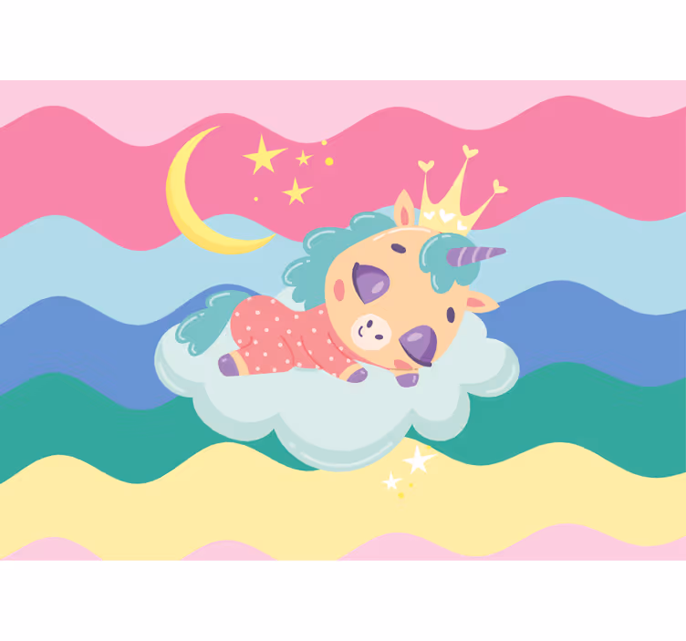 Sleeping unicorn fantasy fototapeta z ljudmi - TenStickers