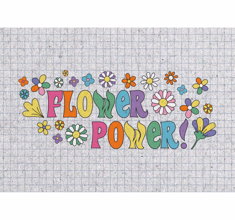 Flower power design fototapete s cvetjem - TenStickers