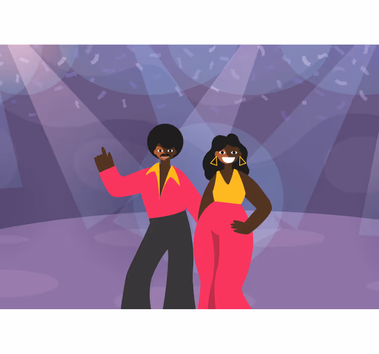 Ples 80 -ih disco man vintage stenska slika - TenStickers