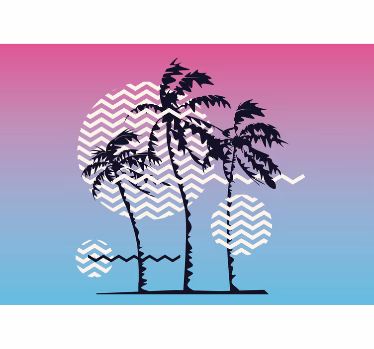 Palms and waves fototapete narava - TenStickers