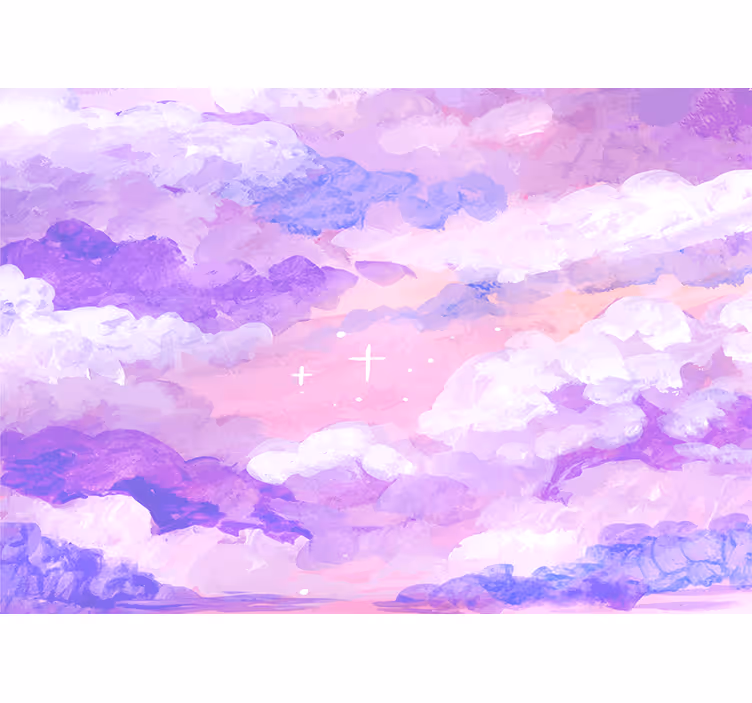 Soft purple clouds fototapete neba - TenStickers
