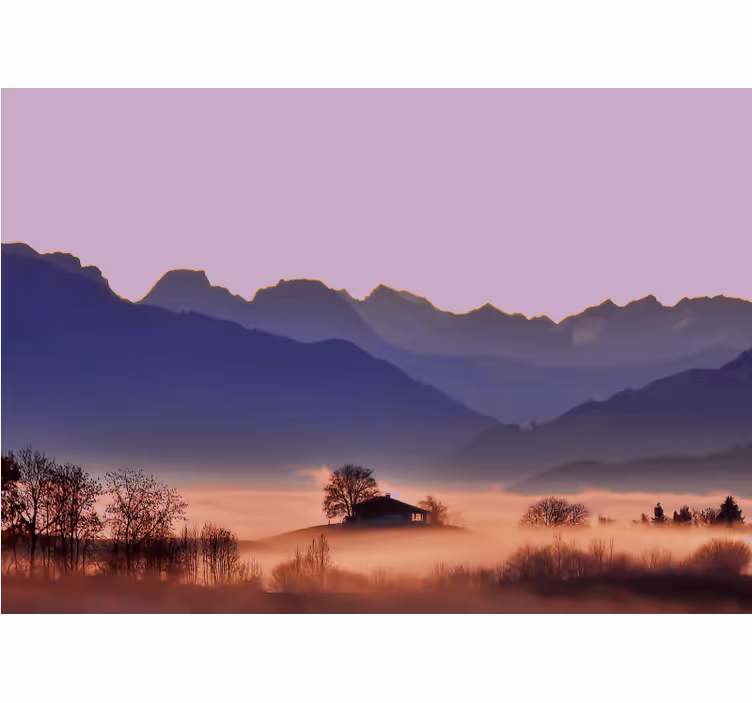 Tranquil mountain landscape stenske poslikave - TenStickers