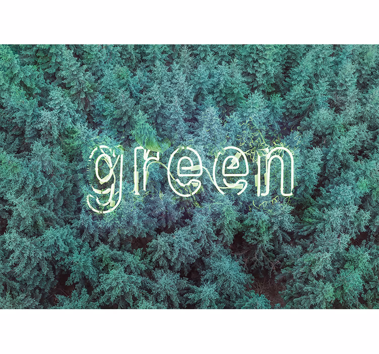 Green forest lettering fototapete narava - TenStickers