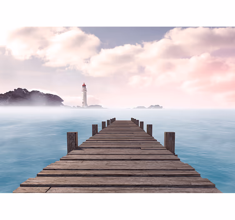 Seaside lighthouse path stenske poslikave - TenStickers