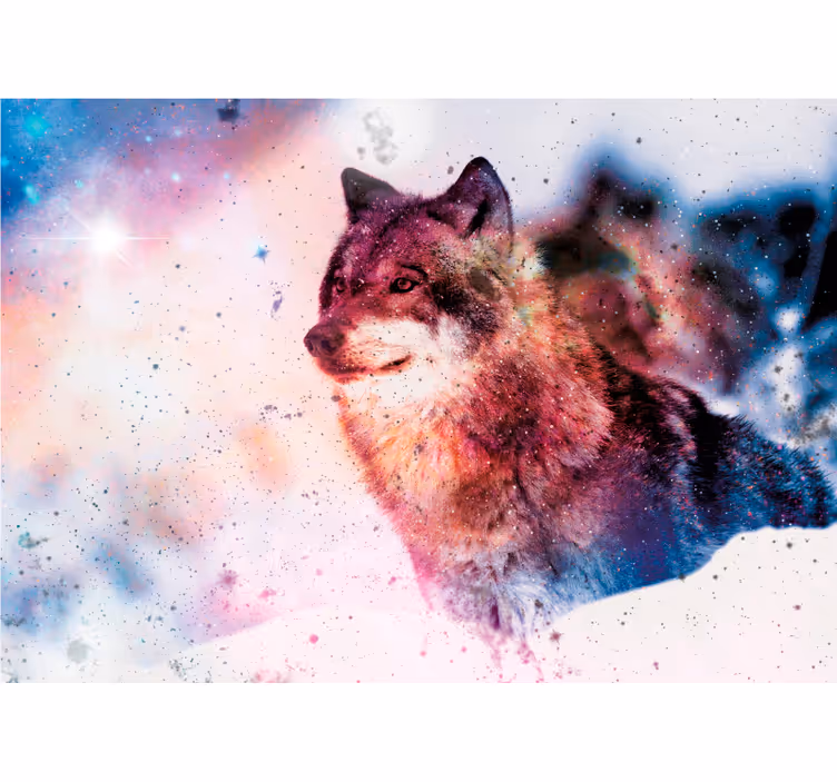 Lone cosmic wolf fototapete z živalmi - TenStickers