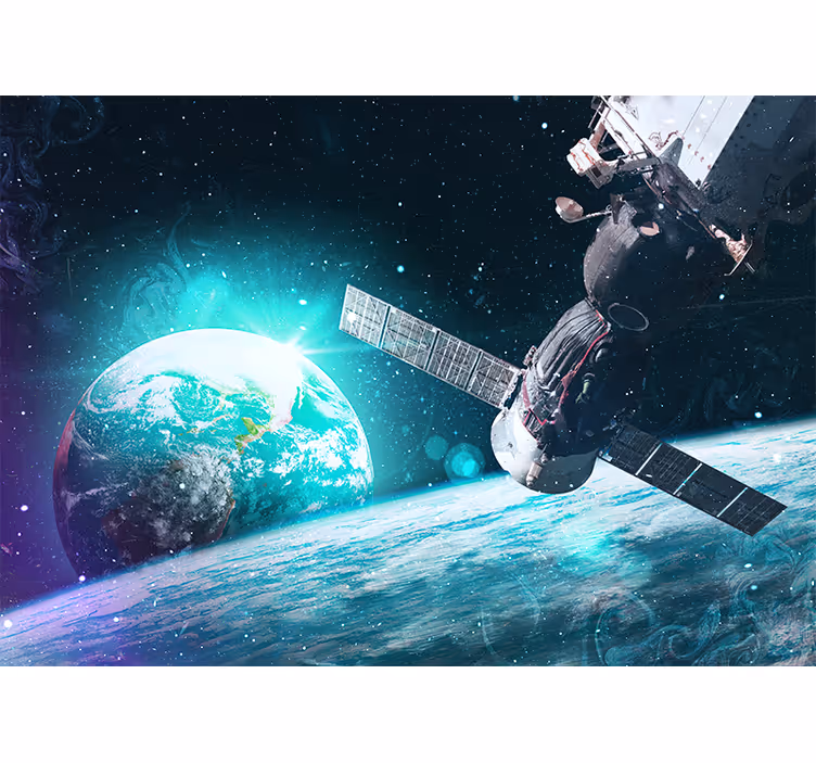 Spacecraft orbiting earth vesoljski fototapeti - TenStickers