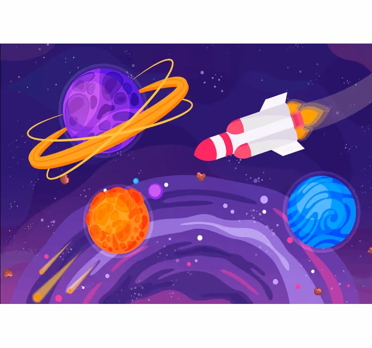 Rocket in space fototapeta s fantastičnimi motivi - TenStickers