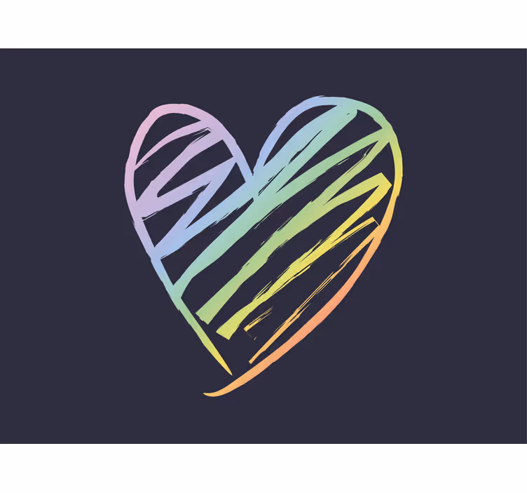 Rainbow heart design fototapeta ljubezen - TenStickers