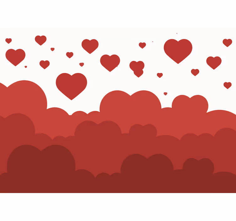 Floating heart clouds fototapeta ljubezen - TenStickers
