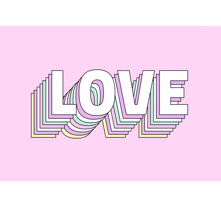 Stylized love typography fototapeta ljubezen - TenStickers