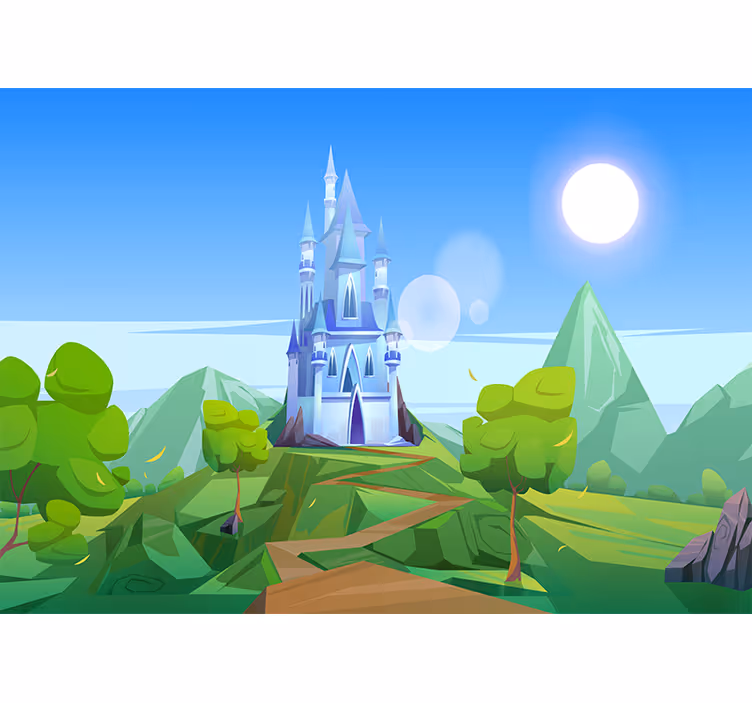 Enchanting castle landscape fototapeta z motivi - TenStickers