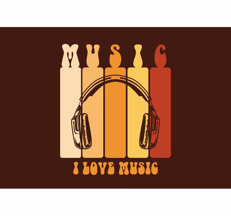 Music headphones graphic fototapete z glasbeno tematiko - TenStickers