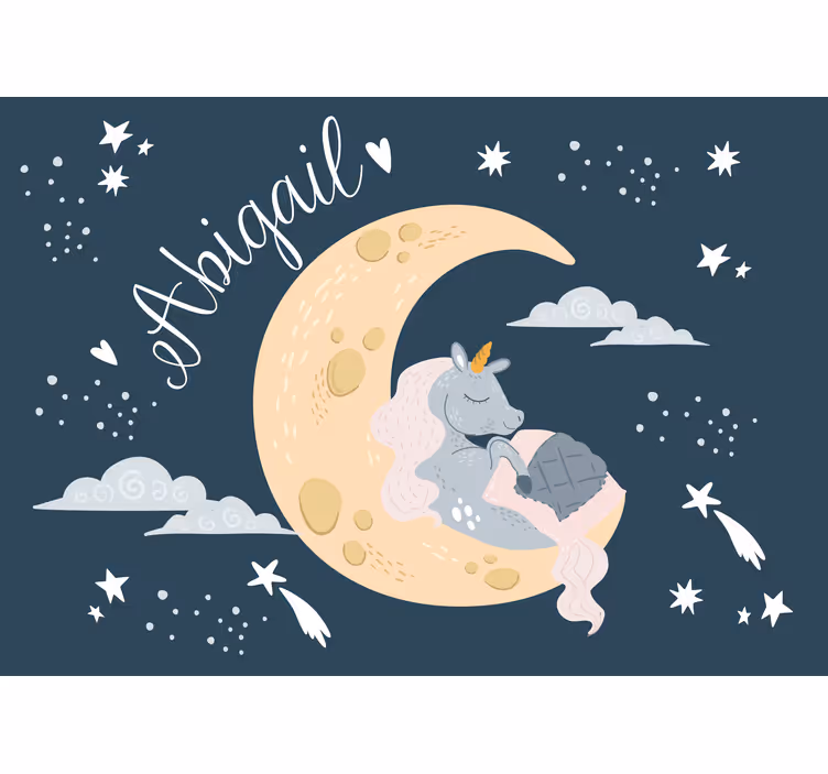 Dreaming unicorn night fototapete za otroško sobo - TenStickers
