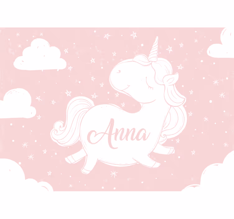 Playful unicorn design fototapete za otroško sobo - TenStickers